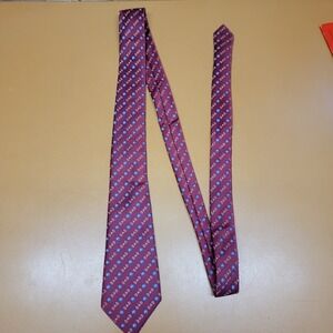 Dad Father's Day Necktie Burgundy Blue DAD Pattern Polyester